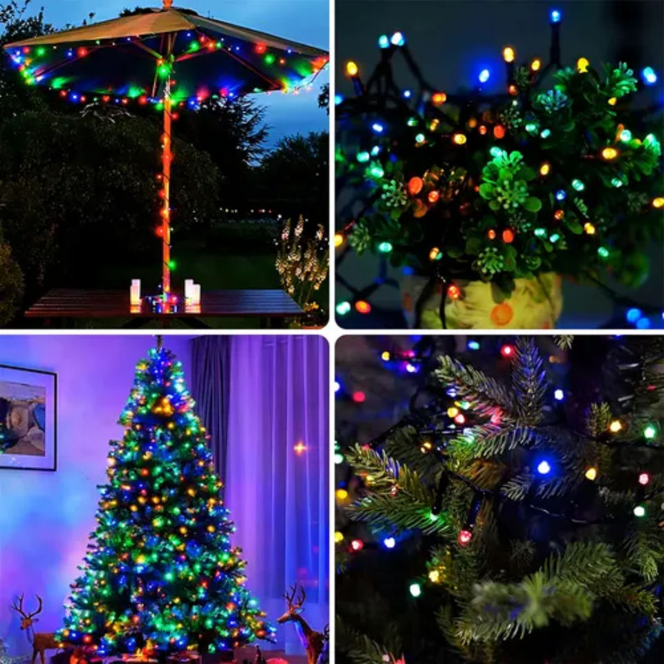 Luces Navideñas con Panel Solar Multicolor 10M