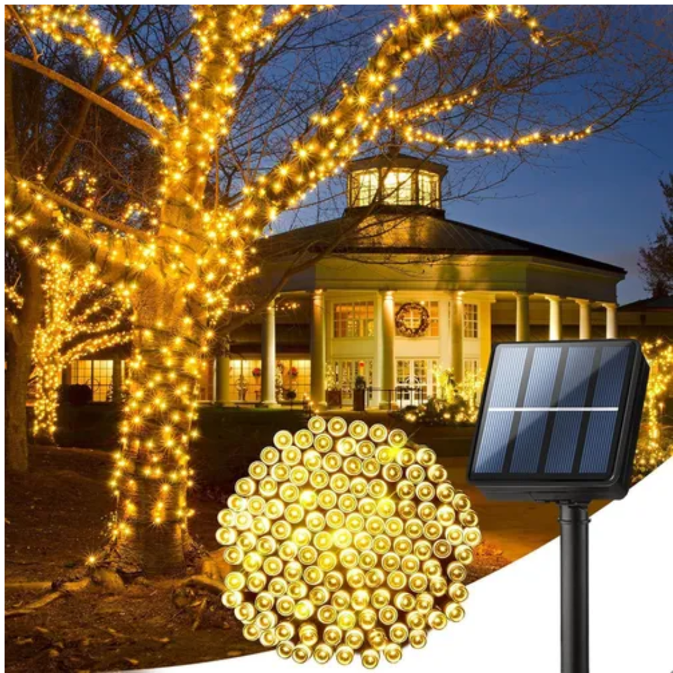 Luces Navideñas con Panel Solar Multicolor 10M