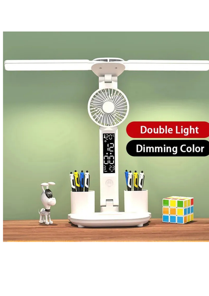 Lámpara De Escritorio Con Ventilador Led
