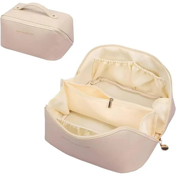 Bolsa de Maquillaje para Viajes Beige – Organización práctica con estilo